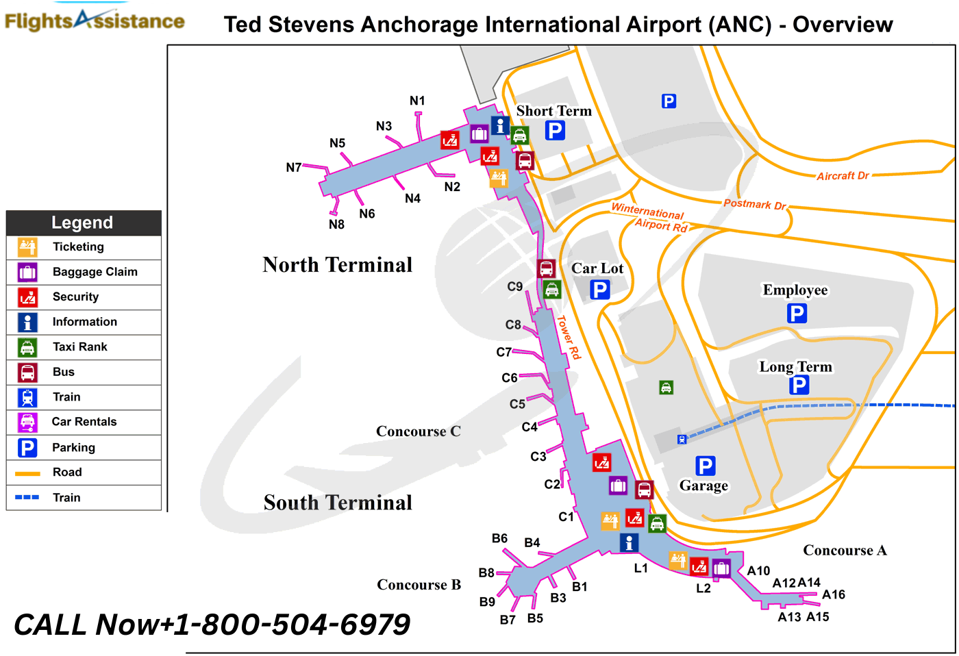 Ted Stevens International Airport Map