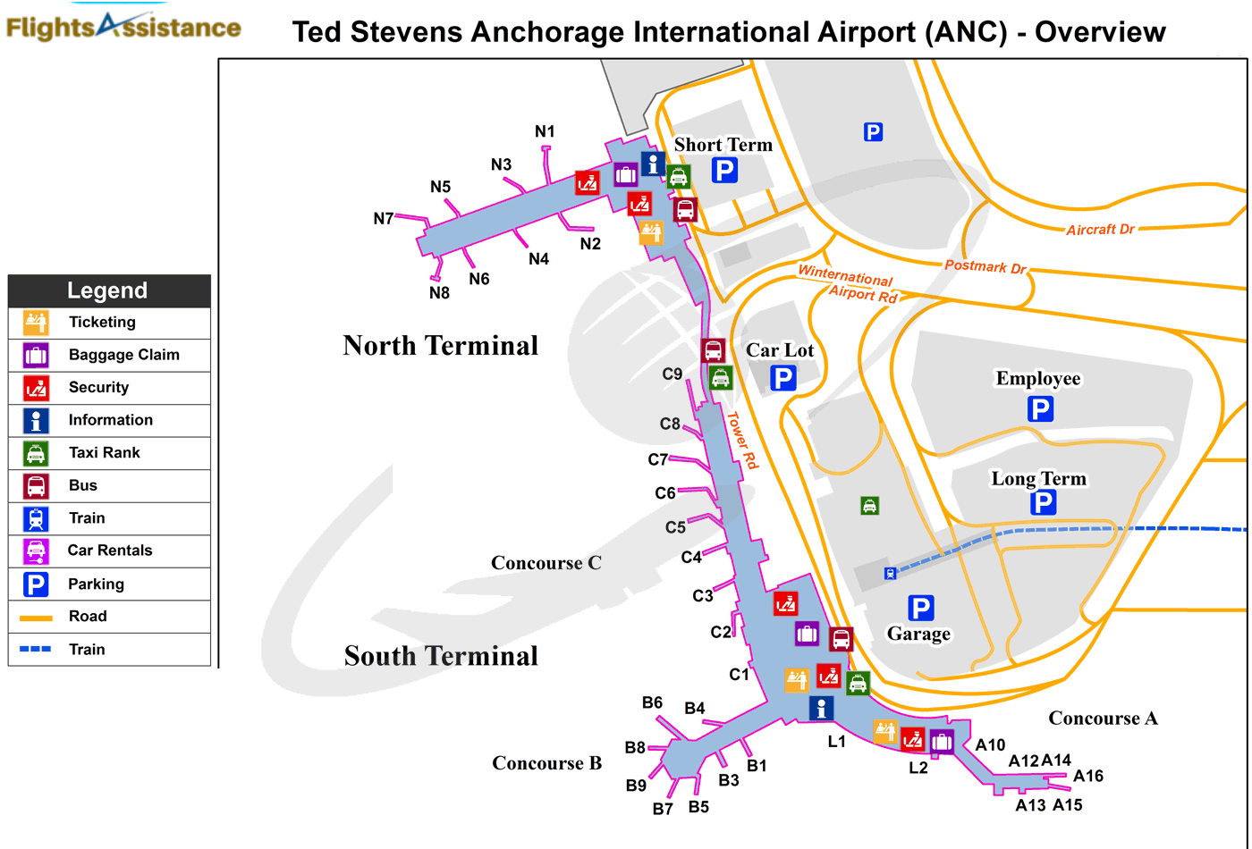 Ted Stevens International Airport Map