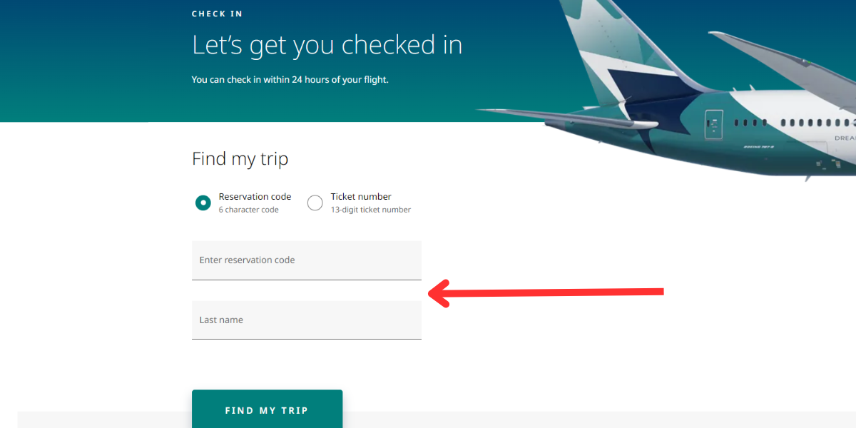 WestJet Online Check-In