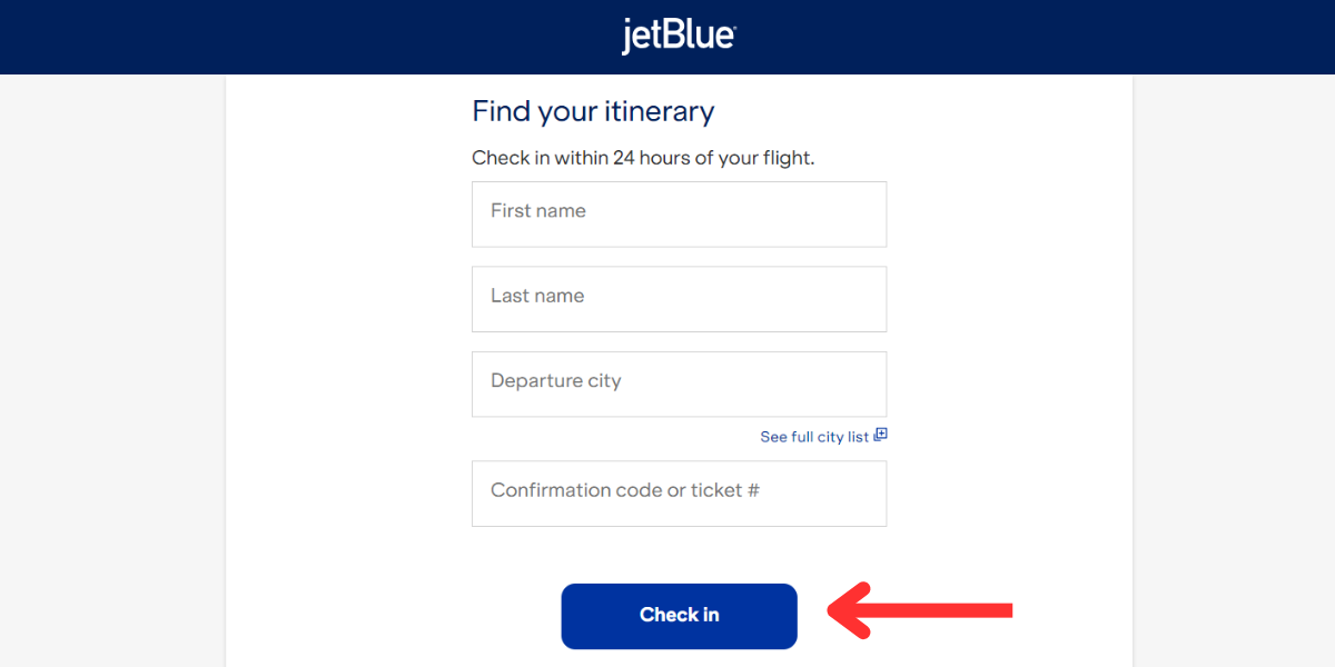 JetBlue Flights Check-In Online 