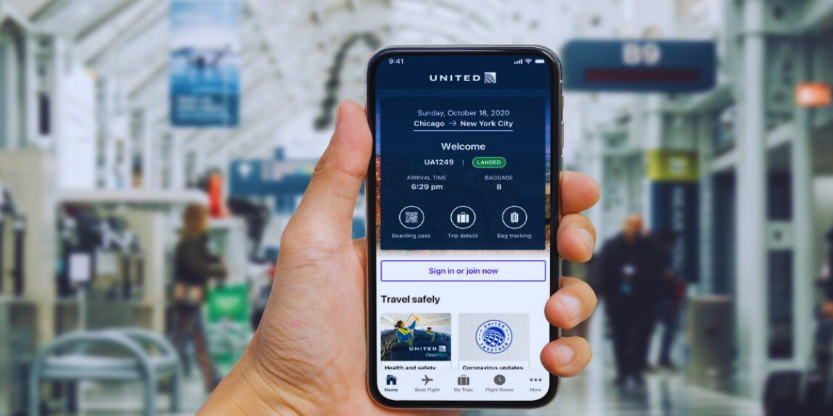 United Airlines Mobile App Check-in