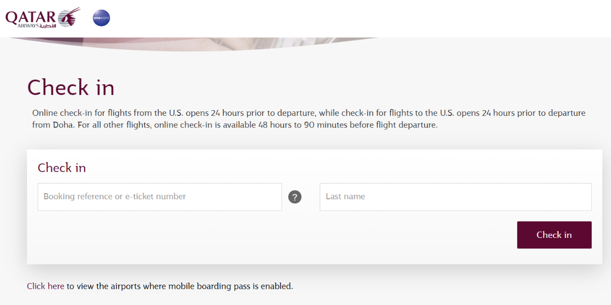 qatar airways online check in