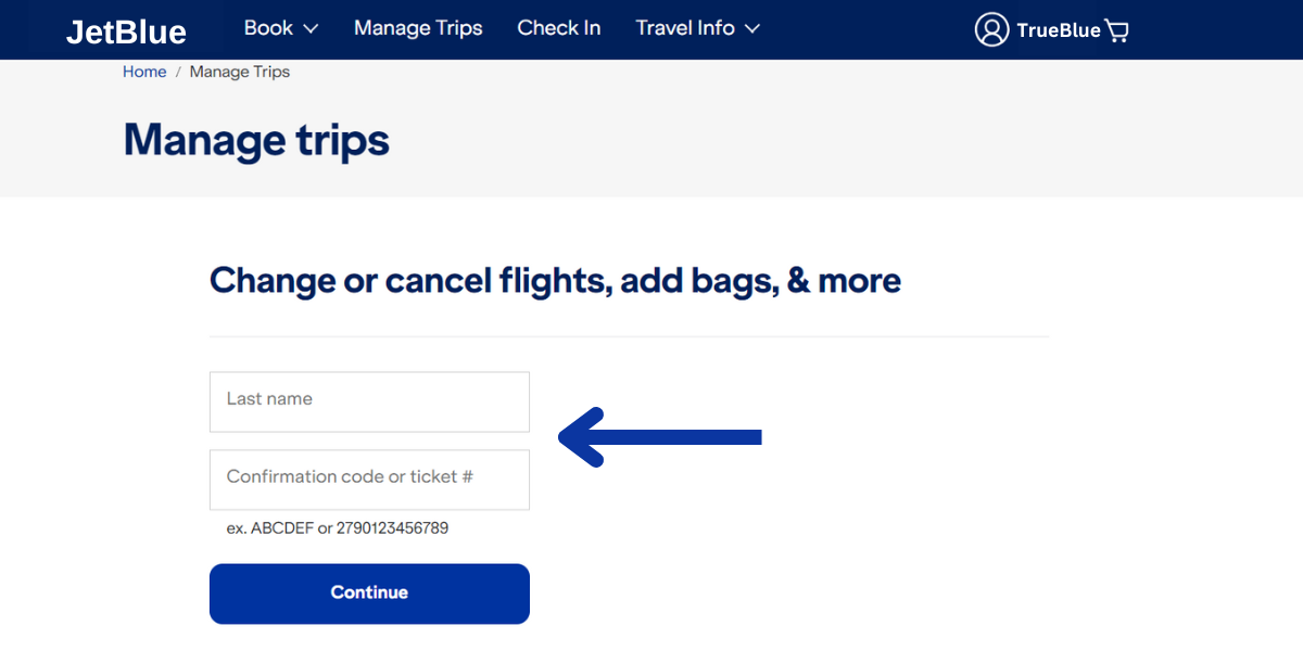 JetBlue Manage Flight Booking Online